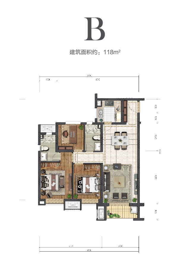 伦敦人中环云著118㎡户型图