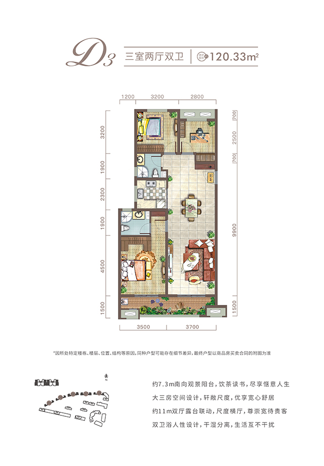 西安伦敦人城项目高层120㎡户型图